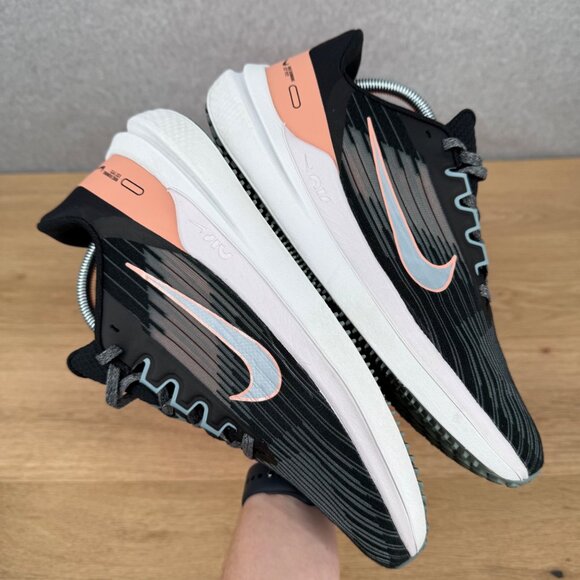 Nike Womens Winflo 9 Road Running Shoes Size 11 Black Peach Pink Active Athletic - Picture 6 of 16